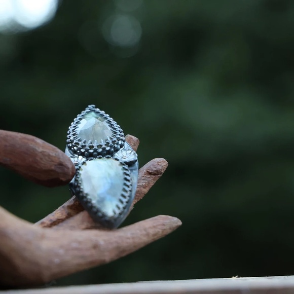 🦋Handmade Vintage STYLE Labradorite Statement Bohemian Ring🦋 - Picture 5 of 5